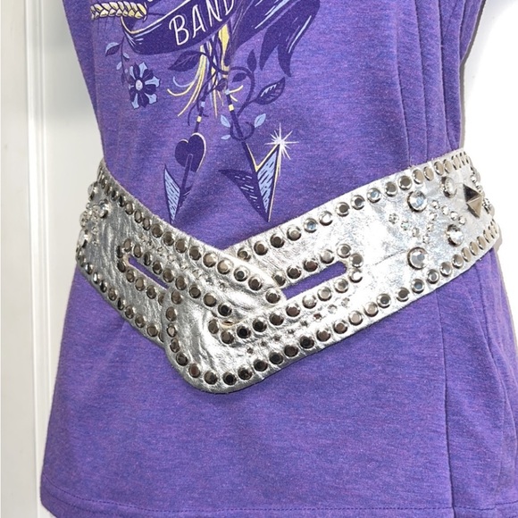 Sand Castle New York Vintage Silver Leather Belt - Picture 14 of 16